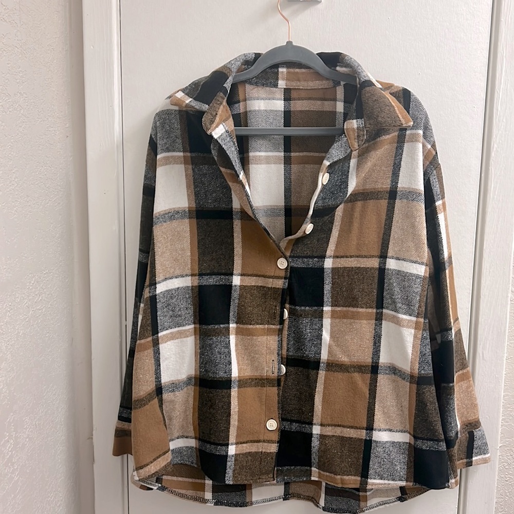 Oversized plaid Shein sweater